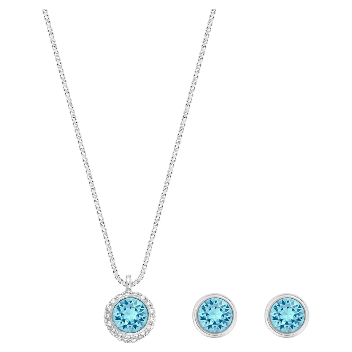

Swarovski Flirt Set, Rundschliff, Blau, Rhodiniert