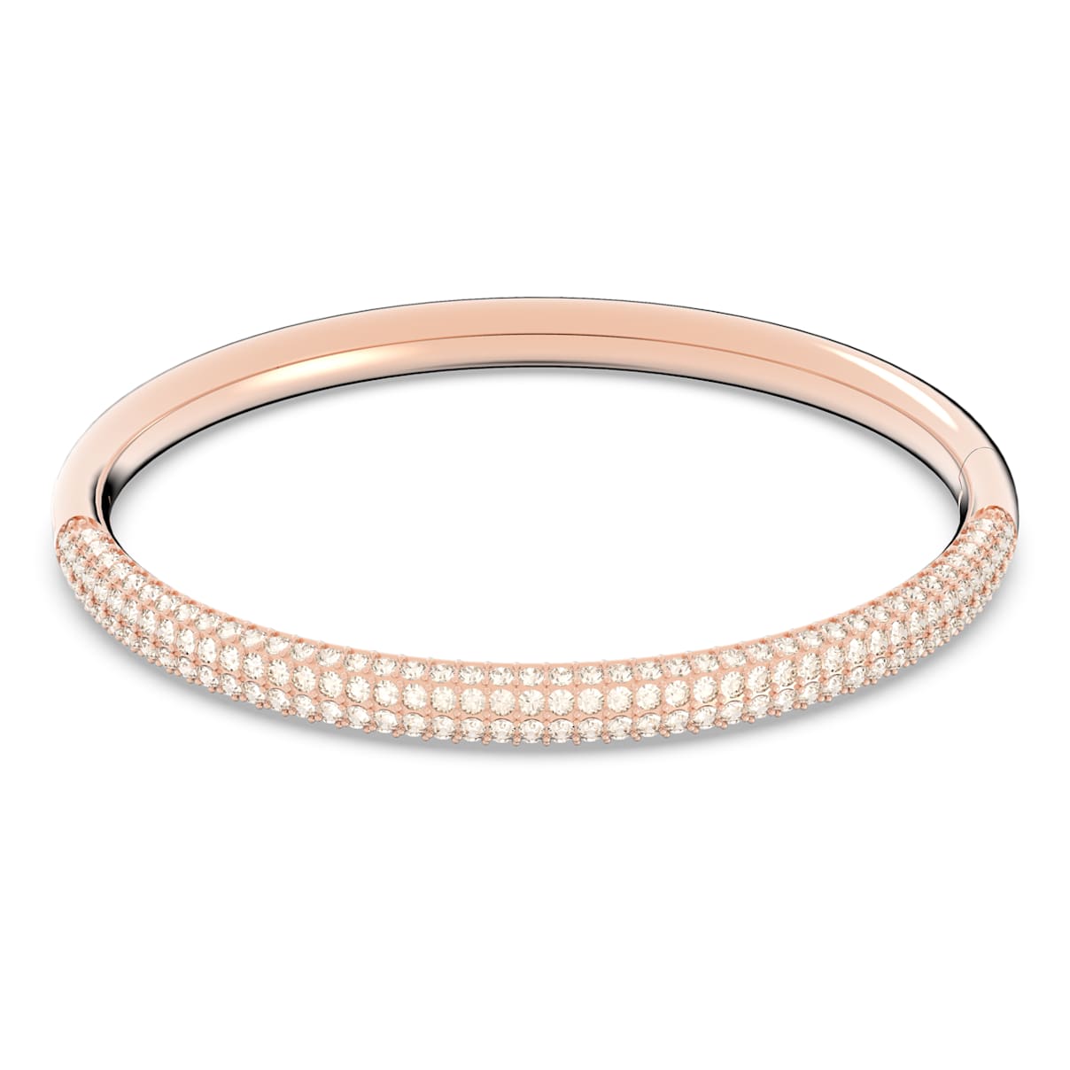 

Stone bangle, White, Rose gold-tone finish