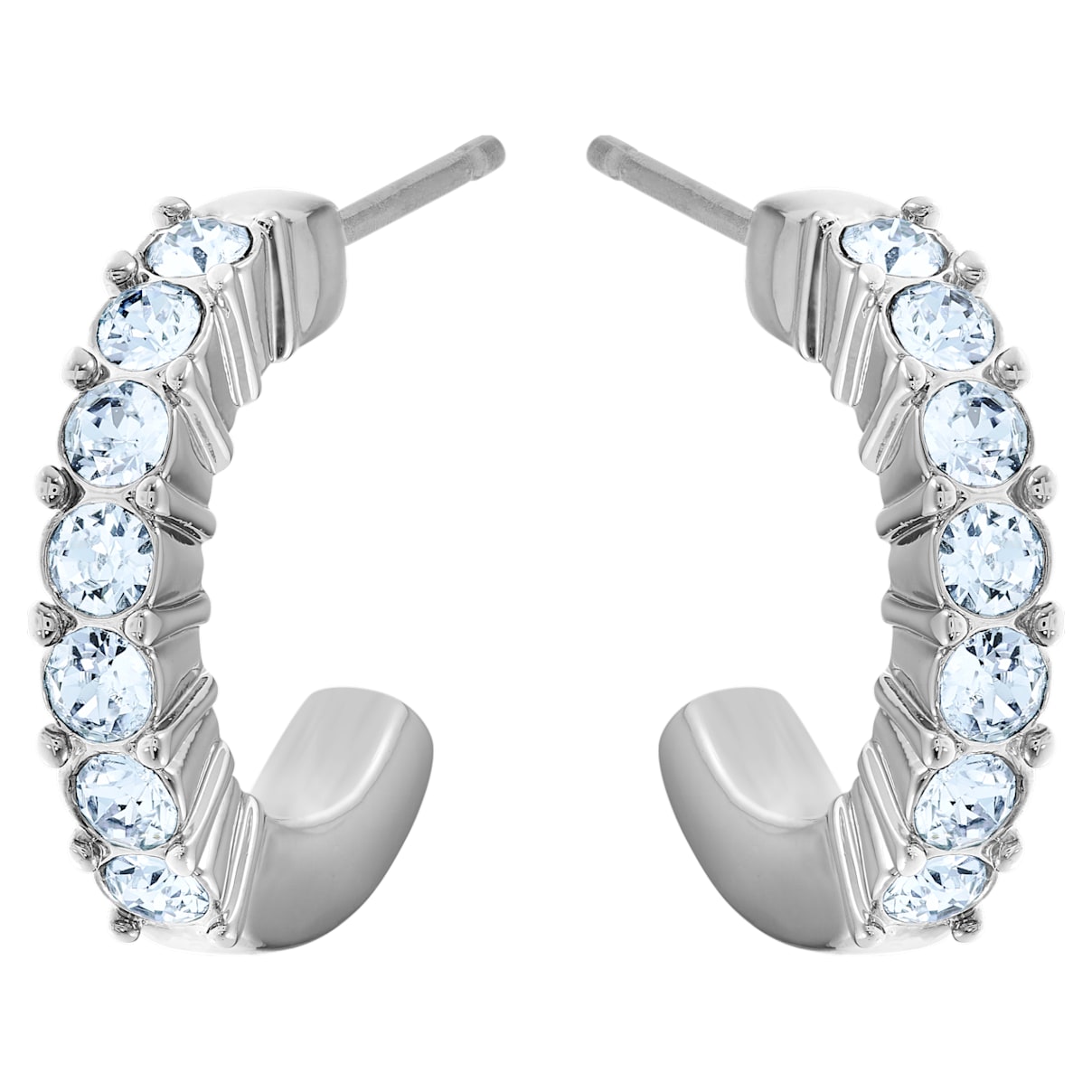 Shop Swarovski Mini Hoop Hoop Earrings In Blue