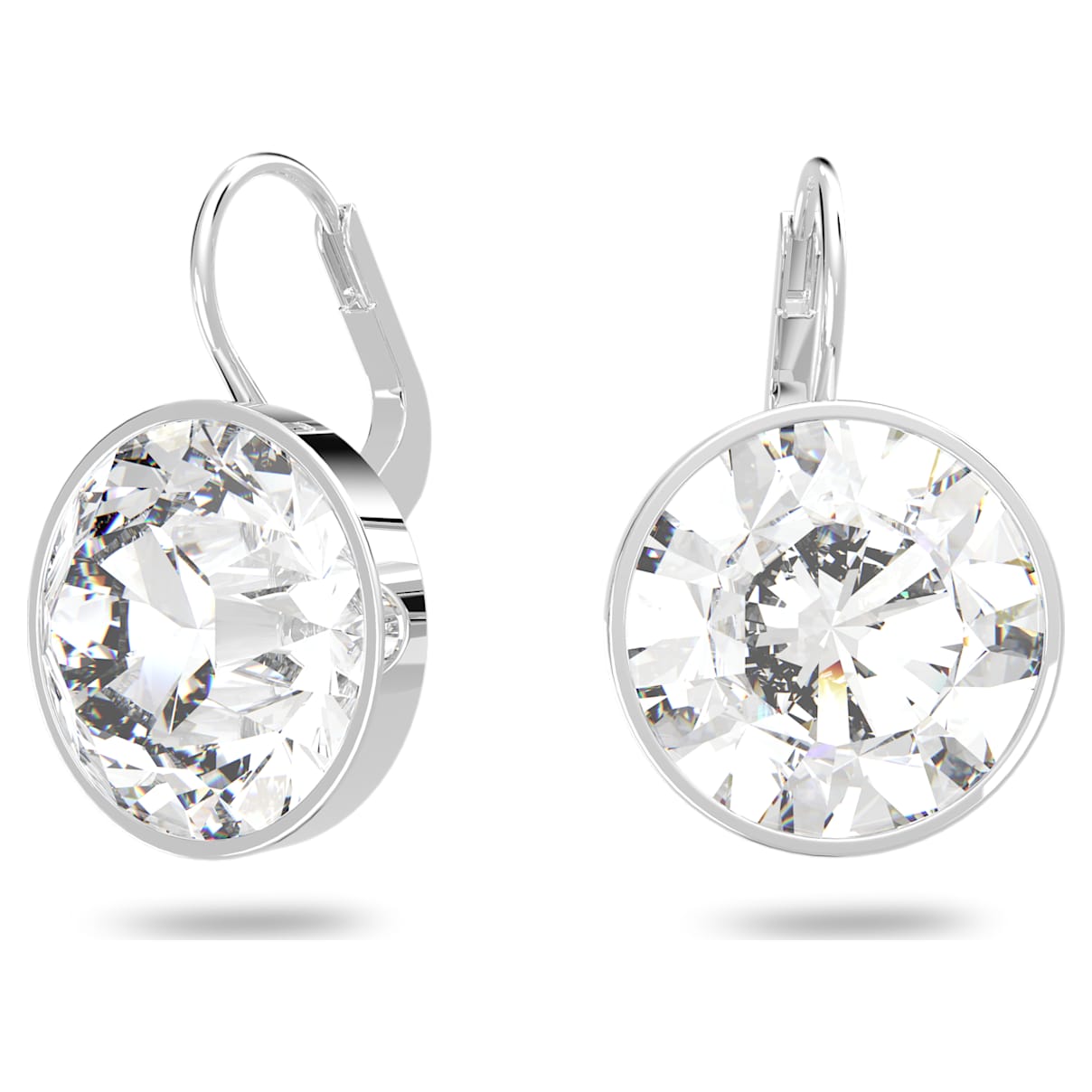 

Bella Mini drop earrings, Round cut, White, Rhodium plated