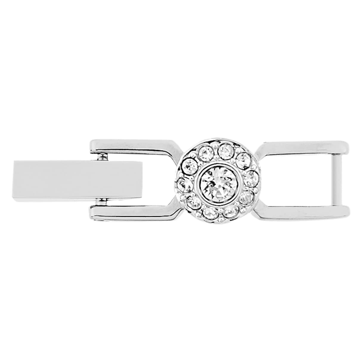Una Angelic extender, Round cut, White, Rhodium plated
