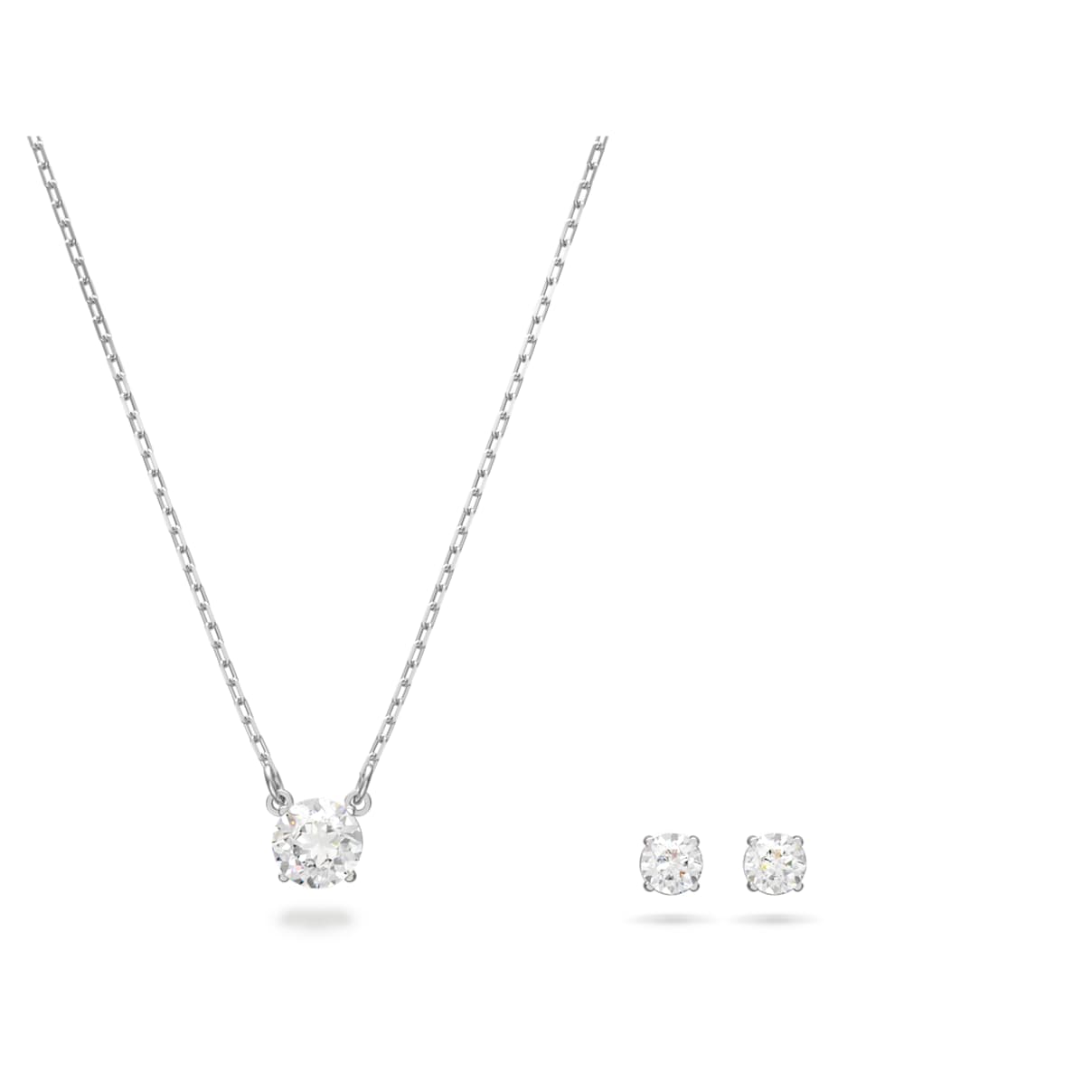 

Stilla Attract set, Round cut, White, Rhodium plated