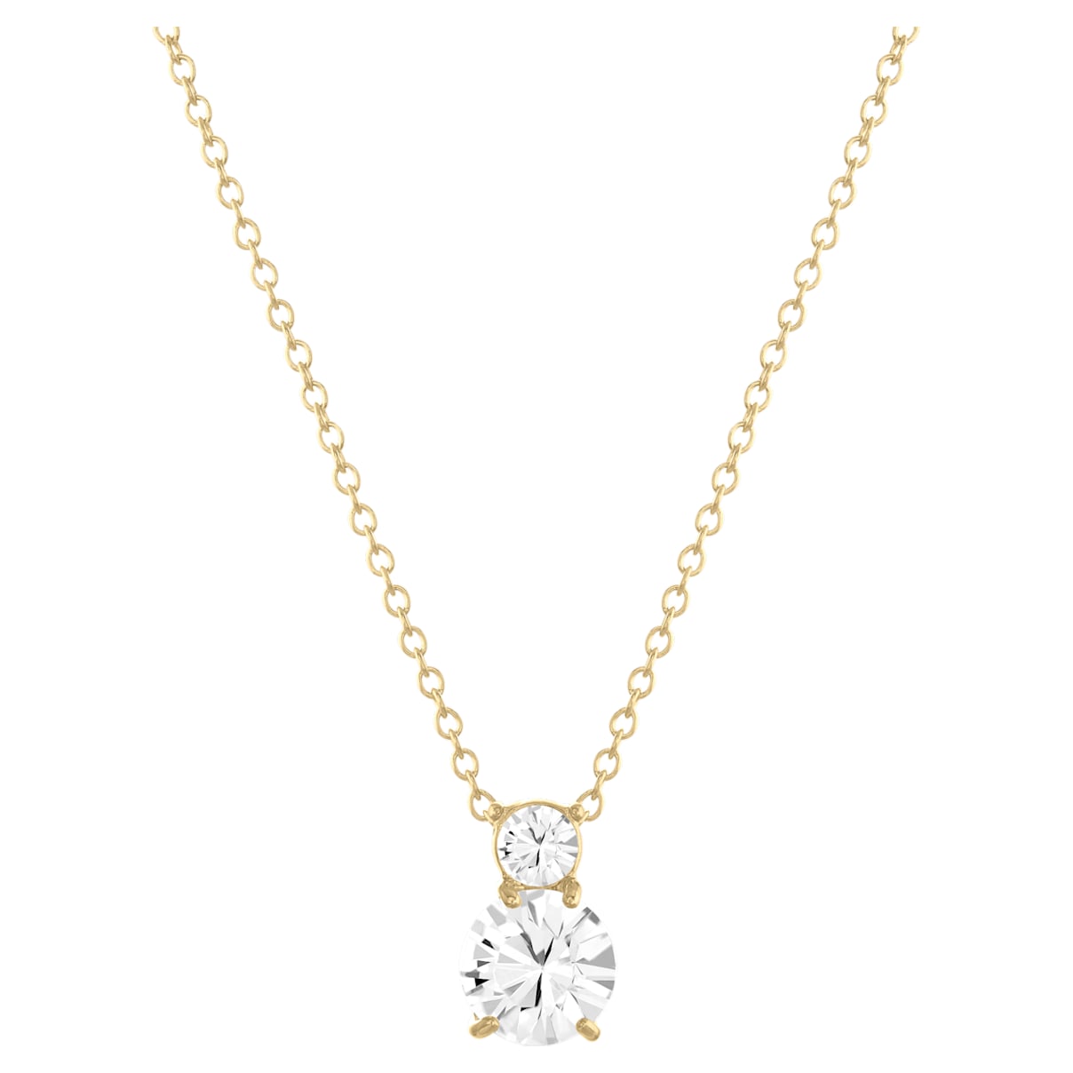 Solitaire Double Pendant White, Gold-tone plated