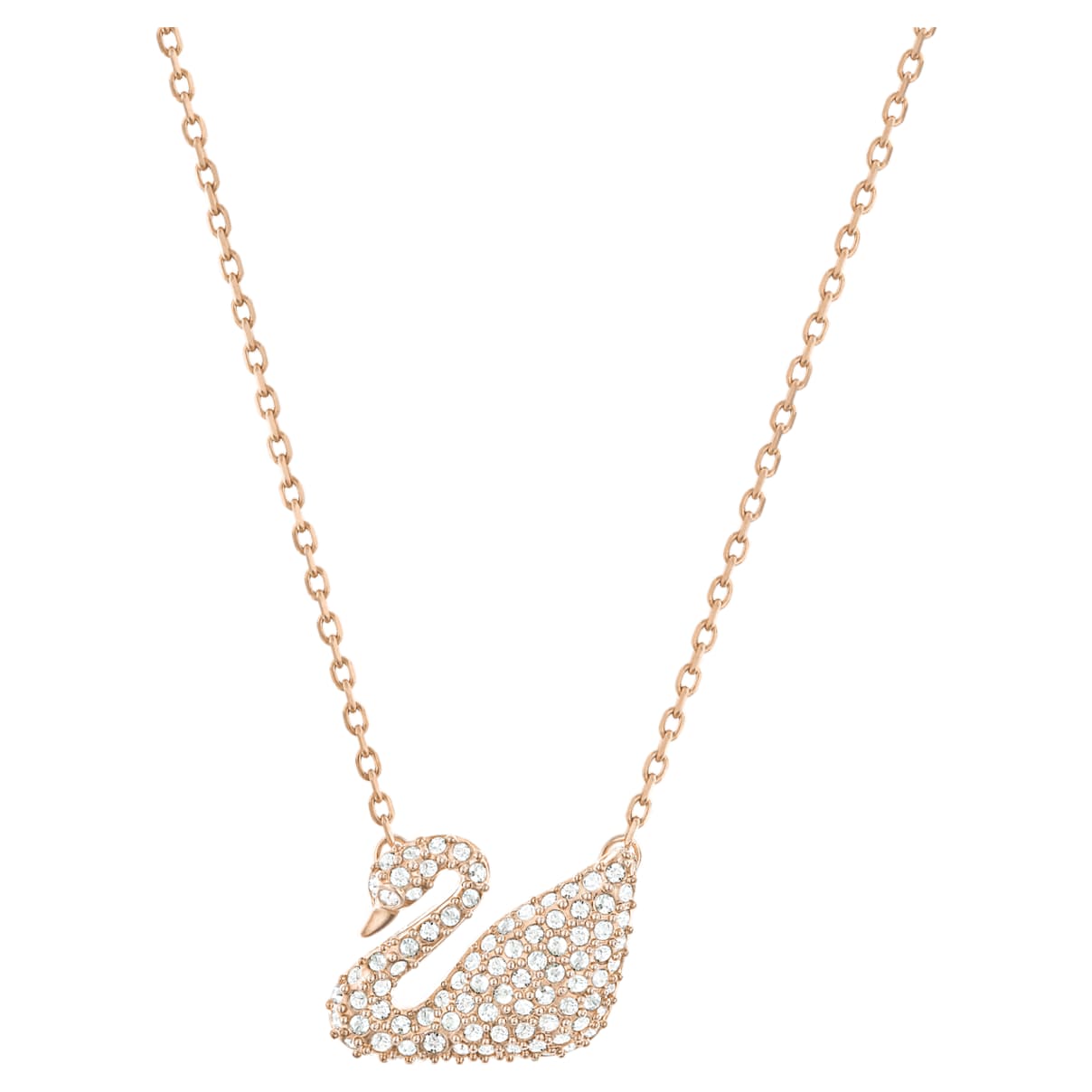 Swarovski Collar Swan, Cisne, Blanco, Baño tono oro rosa