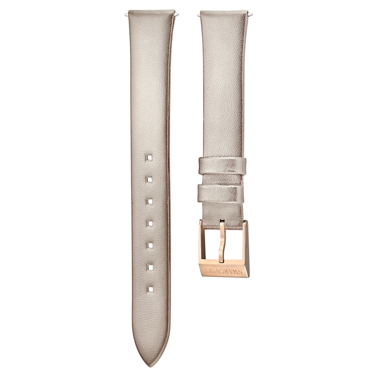 Click to view product details and reviews for 12mm Watch Strap Leather Light Grey Rose Gold Tone Plated.