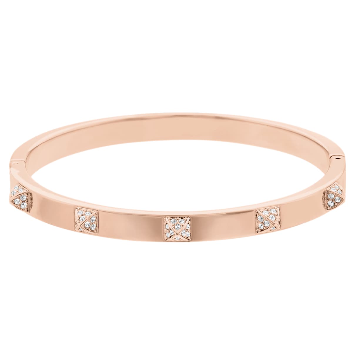 

Bracelet-jonc Dextera, Pavé, Blanc, Placage de ton or rosé