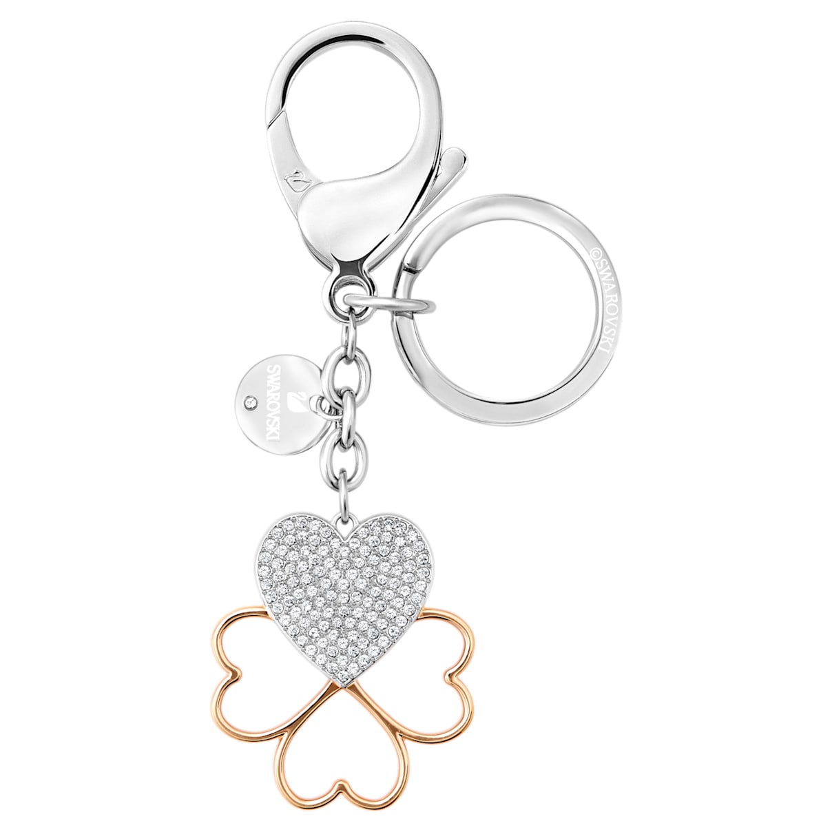 Cupid Bag Charm, White, Mixed plating