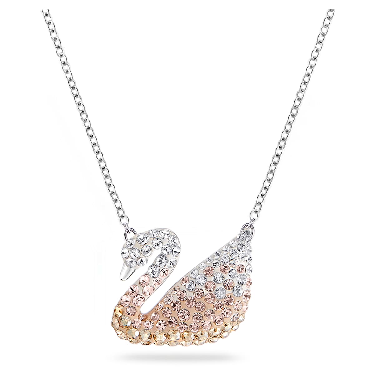 Swarovski  Iconic Swan pendant, Swan, Medium, Beige, Rhodium plated