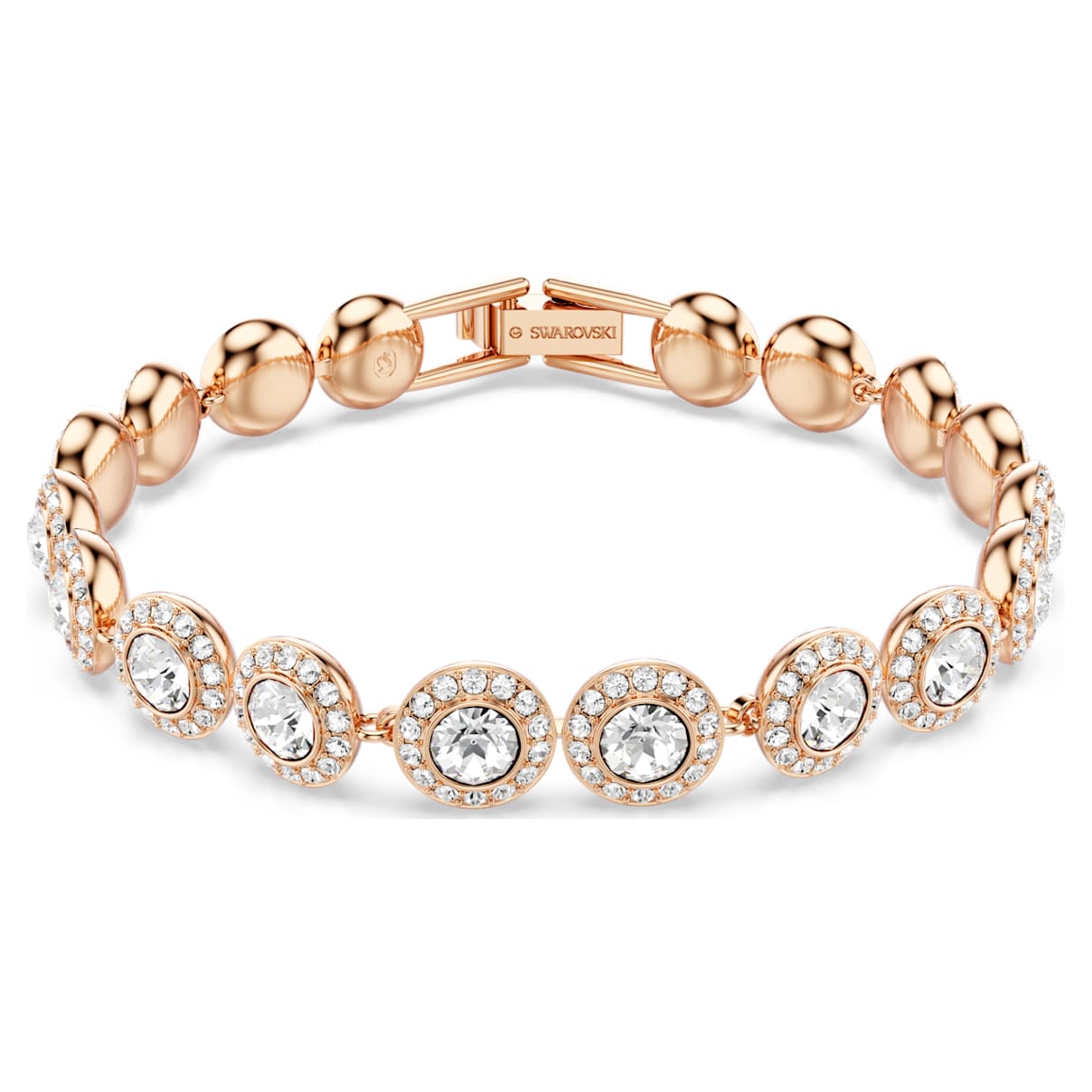 

Braccialetto Angelic, Taglio tondo, Pavé, Medio, Bianco, Placcato color oro rosa