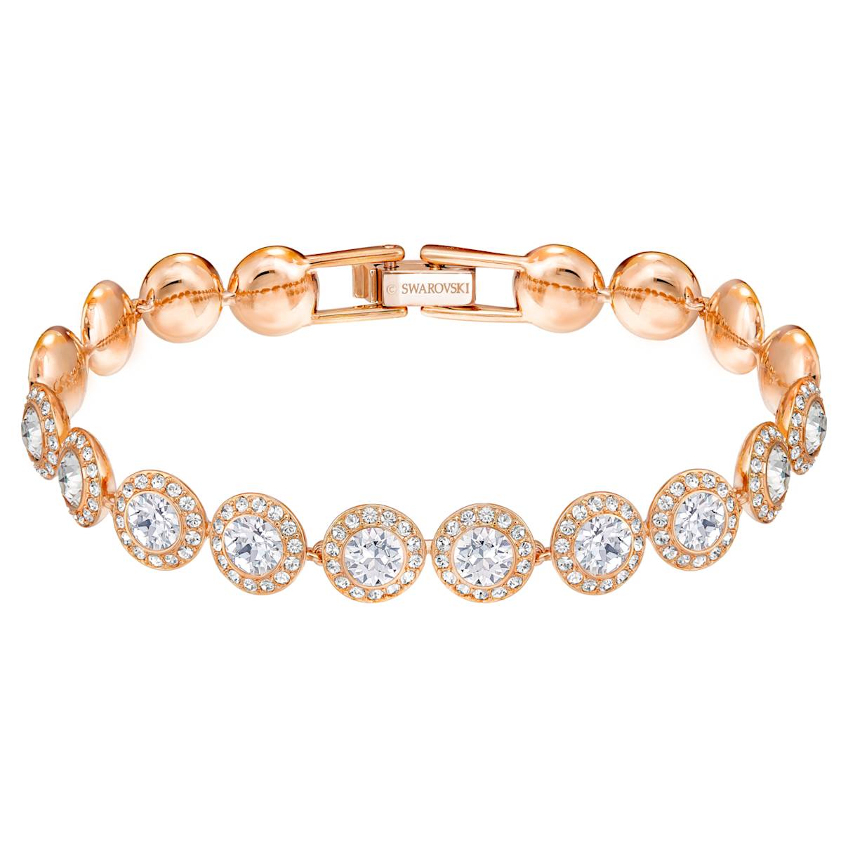 

Una Angelic Tennis bracelet, White, Rose gold-tone plated