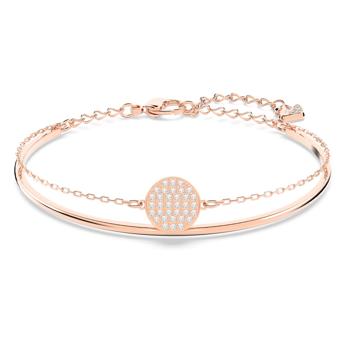 

Sublima bangle, White, Rose gold-tone plated