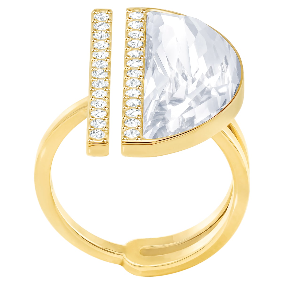 Glow Ring White, Gold-tone plated