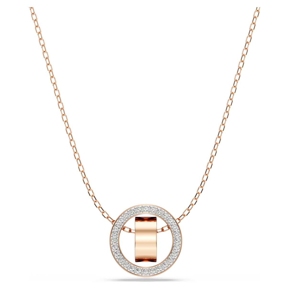 

Swarovski Hollow ペンダント, ラウンドシェイプ, ホワイト, ローズゴールドトーン・プレーティング