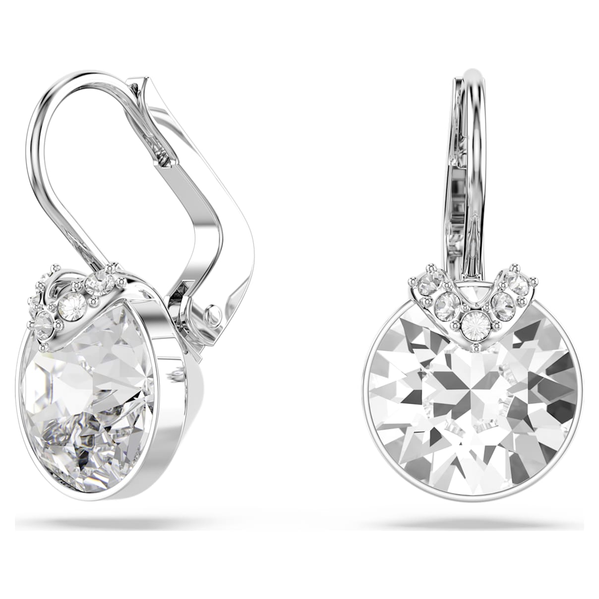 Click to view product details and reviews for Bella V Pierced Earrings White Rhodium Plated.
