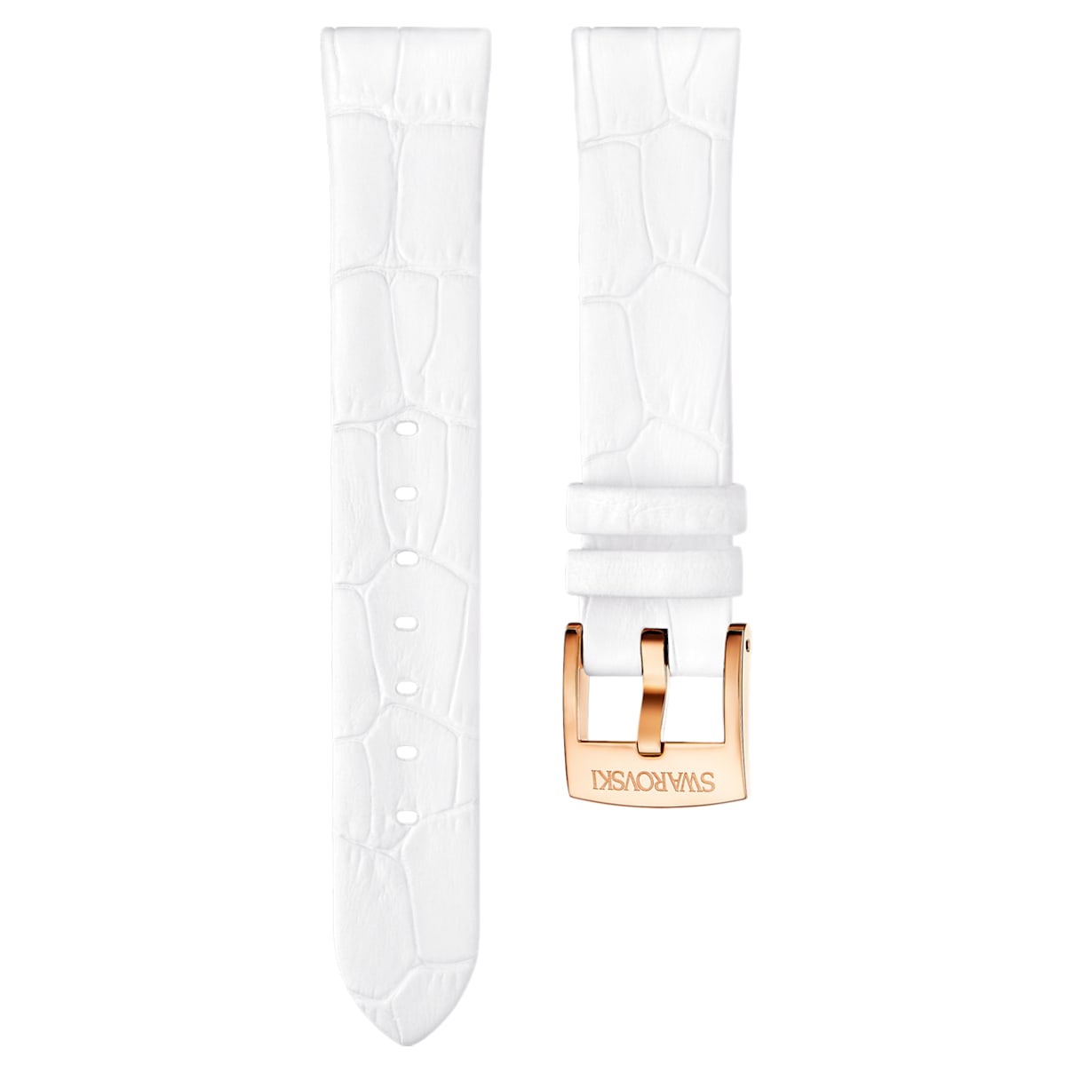 Click to view product details and reviews for 18mm Watch Strap Leather White Rose Gold Tone Plated.