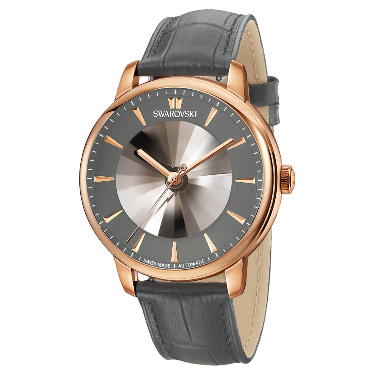 Atlantis Limited Edition Automatic Men's Watch, Leather strap, Gray, Rose-gold tone PVD