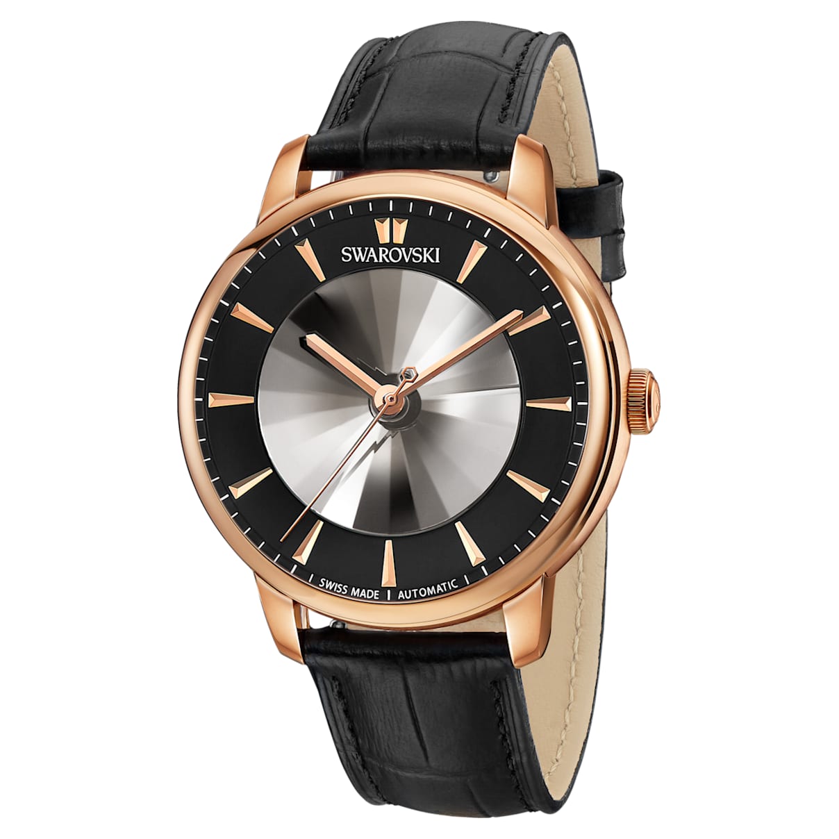 Atlantis Limited Edition Automatic Men's Watch, Leather strap, Black, Rose-gold tone PVD