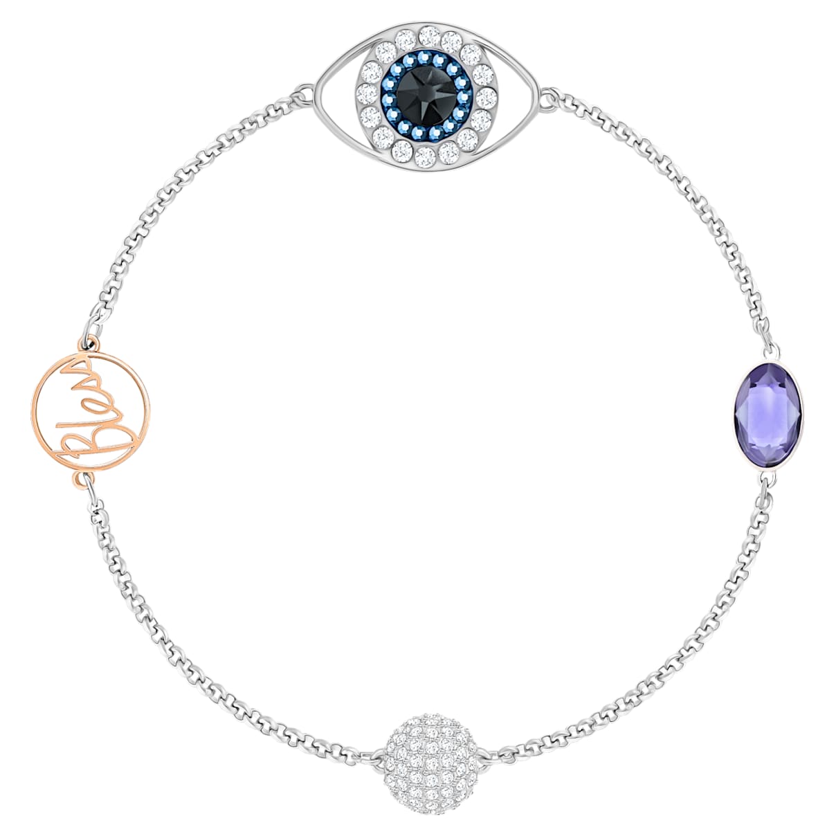Click to view product details and reviews for Swarovski Remix Collection Evil Eye Strand Purple Mixed Metal Finish.