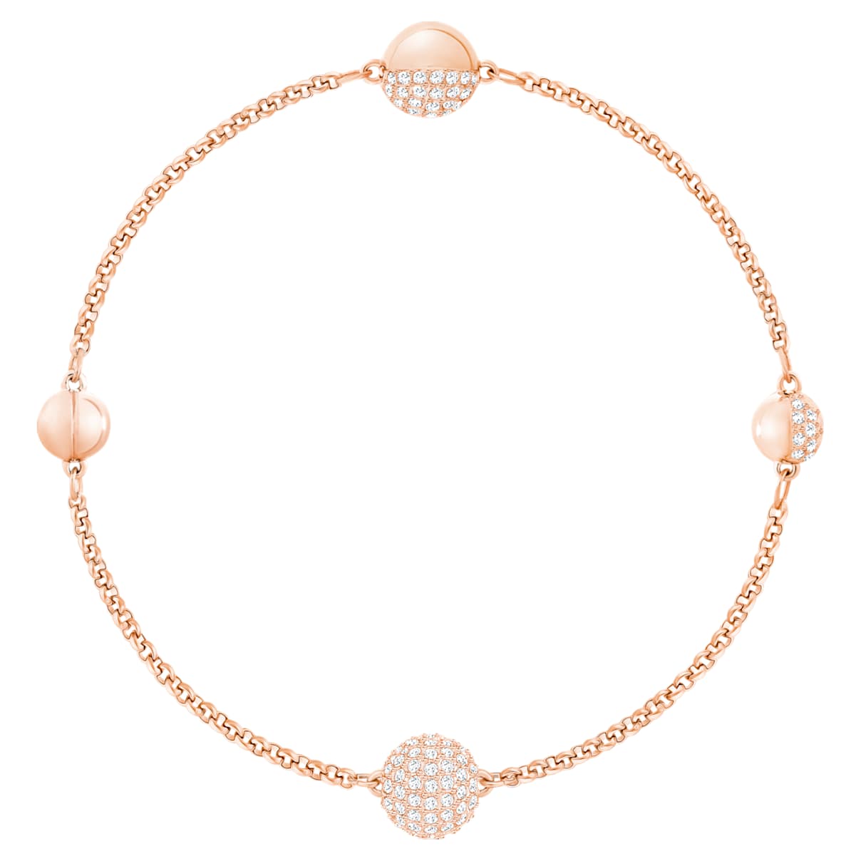 Click to view product details and reviews for Swarovski Remix Collection Round Strand White Rose Gold Tone Plated.
