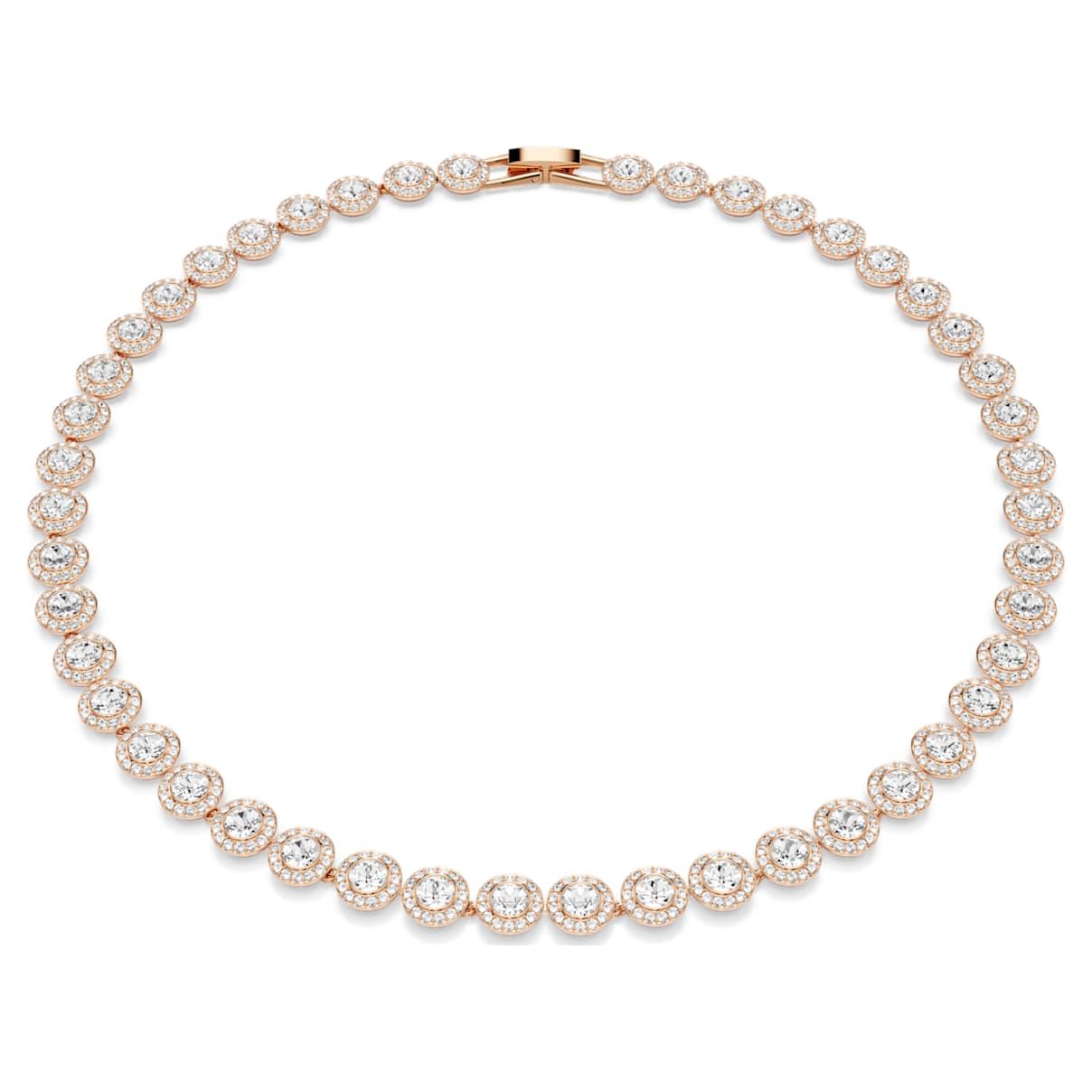 Una Angelic Tennisketting, Ronde slijpvorm, Wit, Roségoudkleurige toplaag