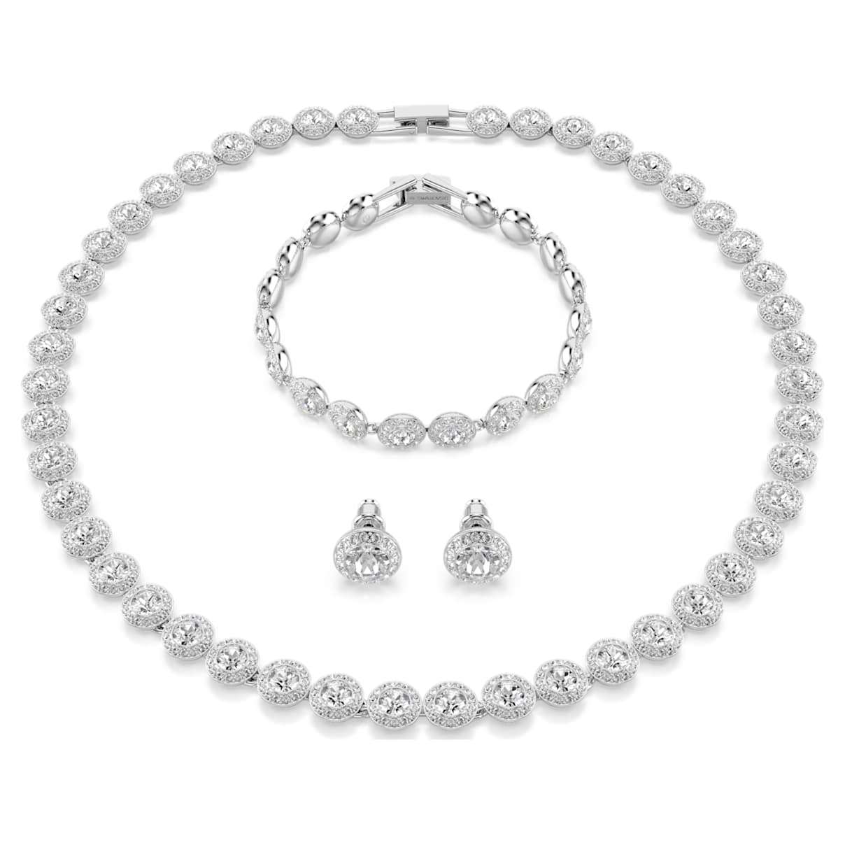 Una Angelic Set, Rundschliff, Weiß, Rhodiniert