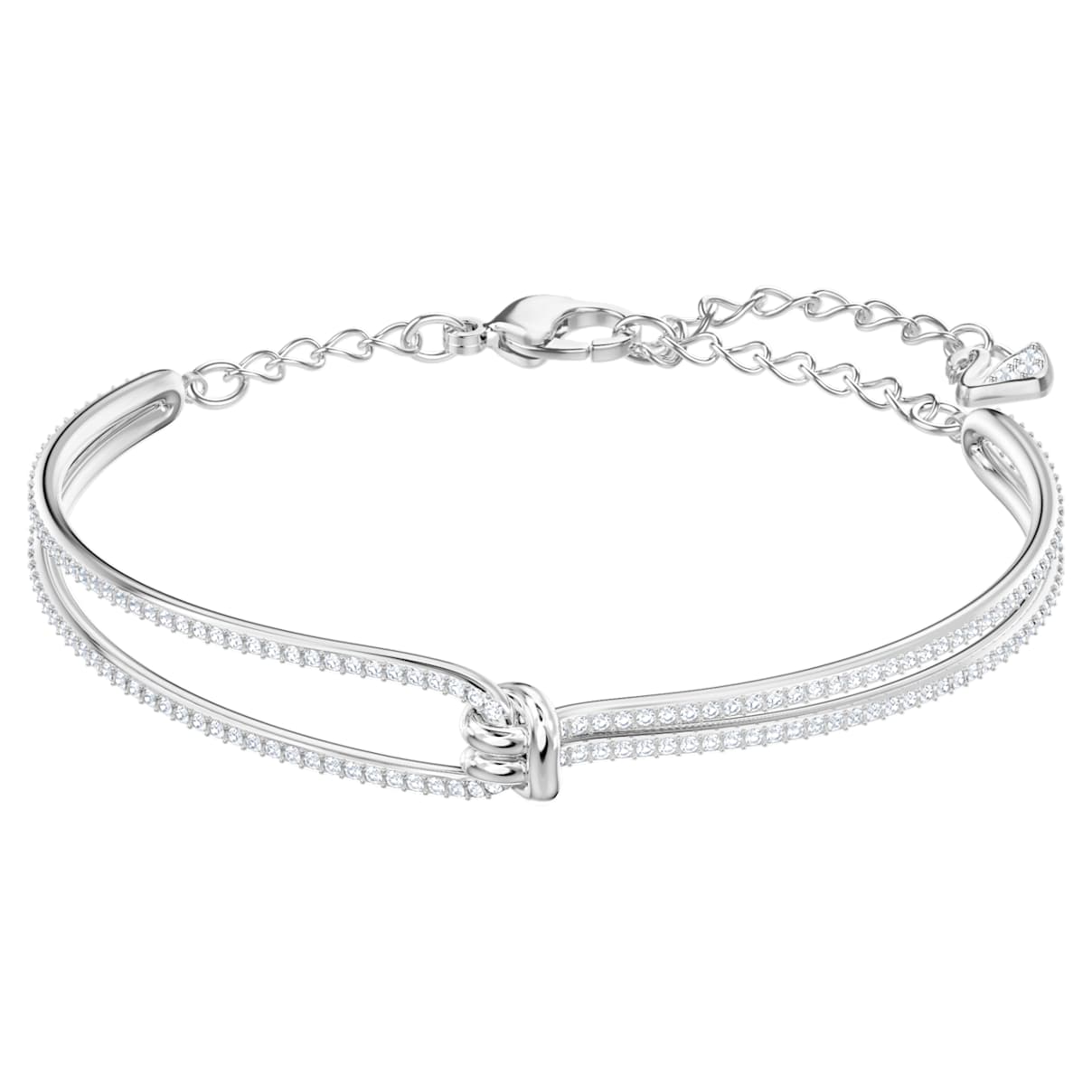 

Swarovski Lifelong Armreif, Knoten, Weiß, Rhodiniert