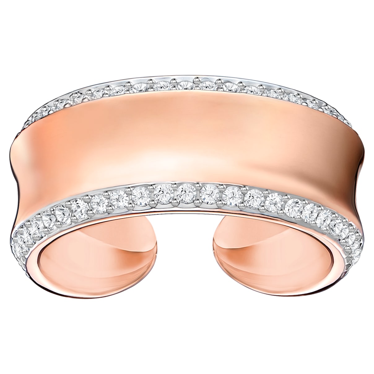 Lakeside Ring White, Rose-gold tone plated