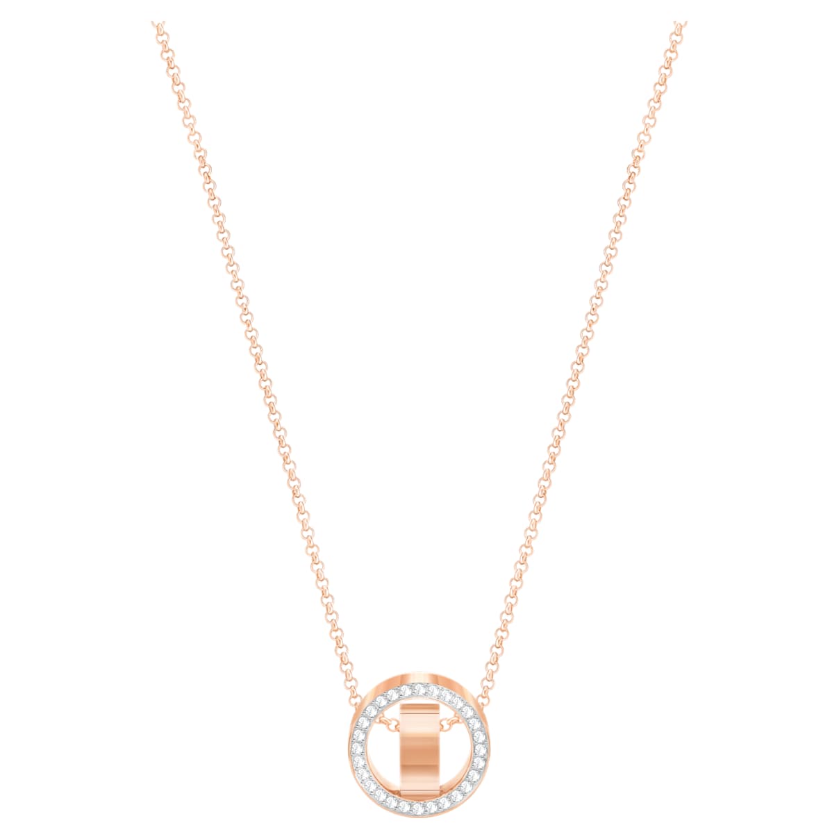 

Dextera pendant, Round shape, White, Rose gold-tone plated