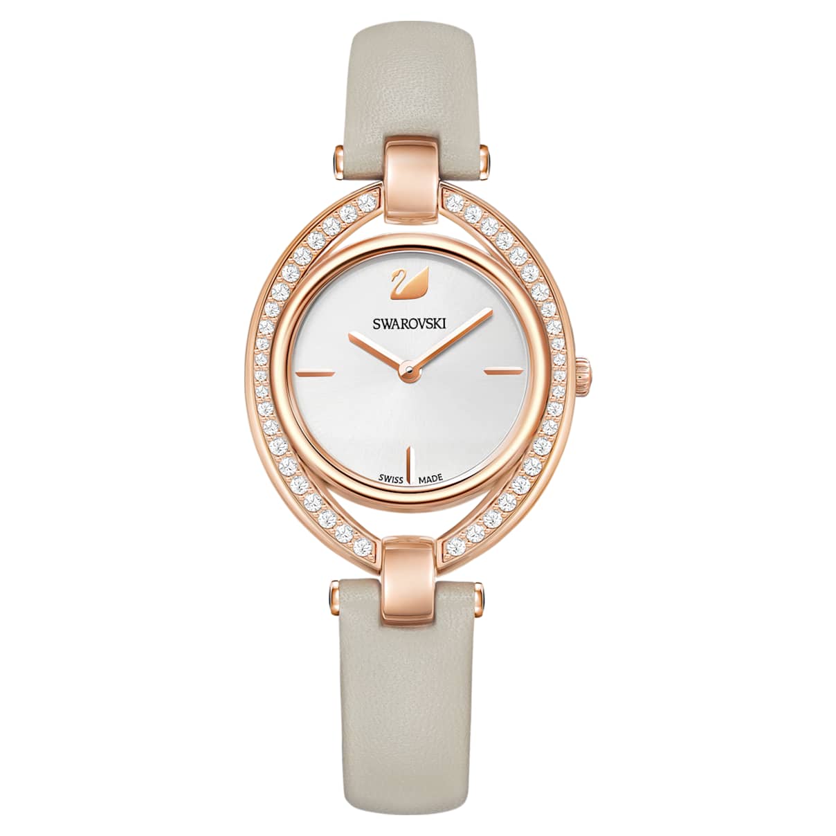 Click to view product details and reviews for Stella Watch Leather Strap Grey Rose Gold Tone Pvd.