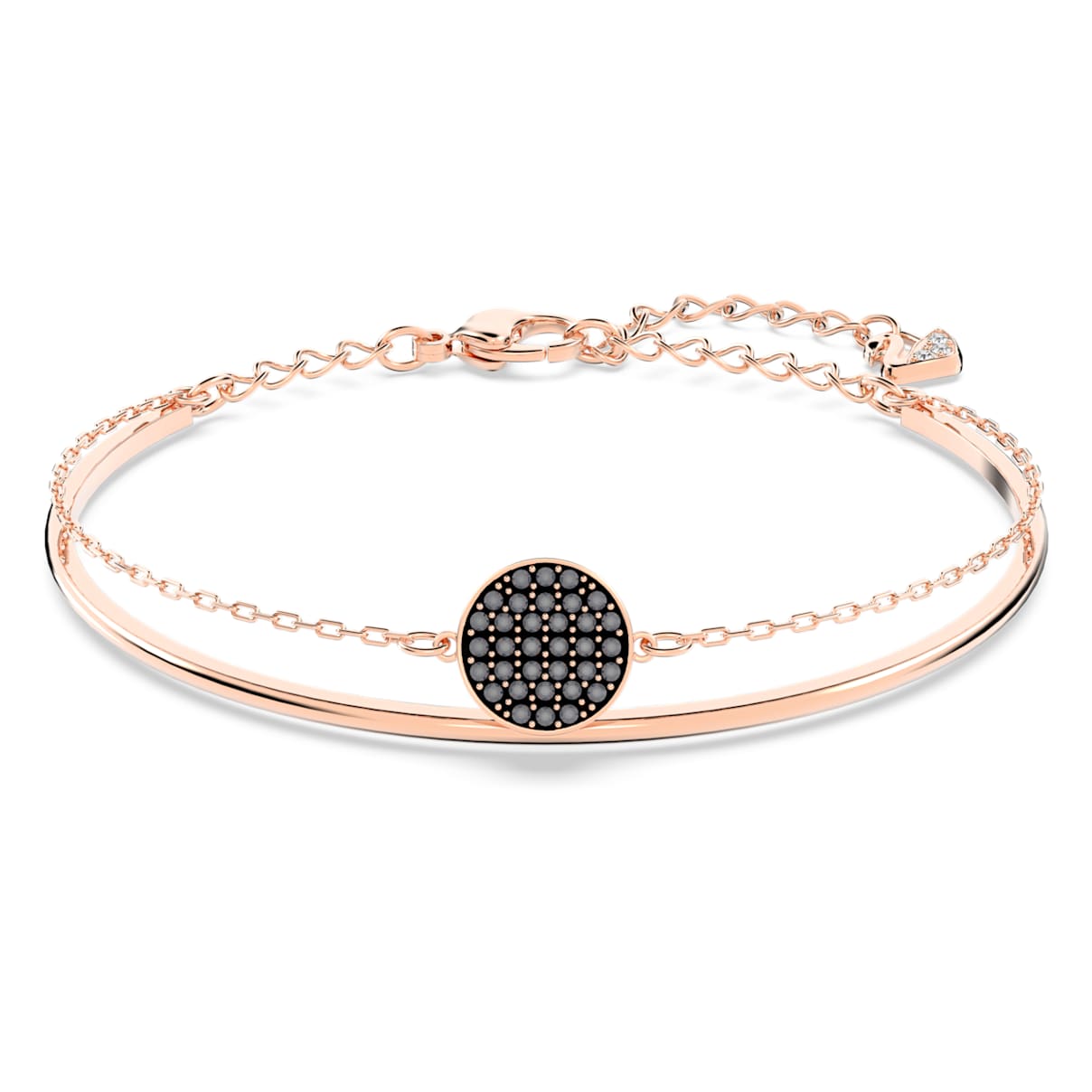 Click to view product details and reviews for Ginger Bangle Grey Rose Gold Tone Plated.