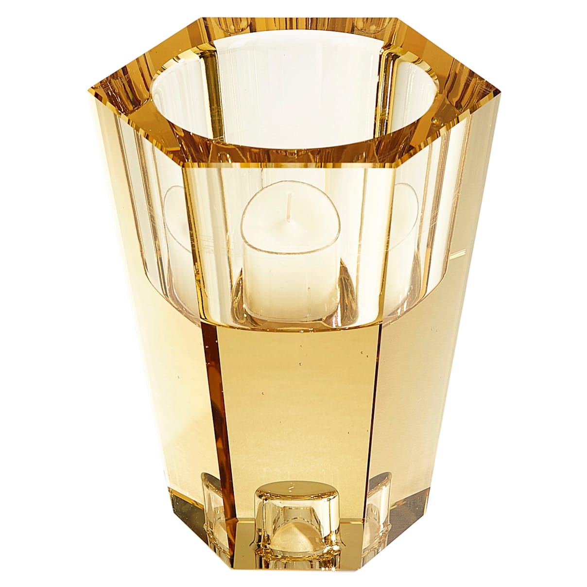 Click to view product details and reviews for Lumen Reversible Candleholder Gold Tone.