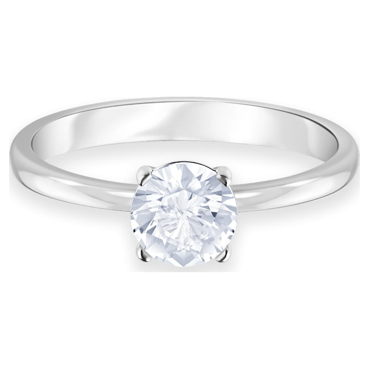 

Swarovski Attract リング, ラウンドカット, ホワイト, ロジウム・プレーティング
