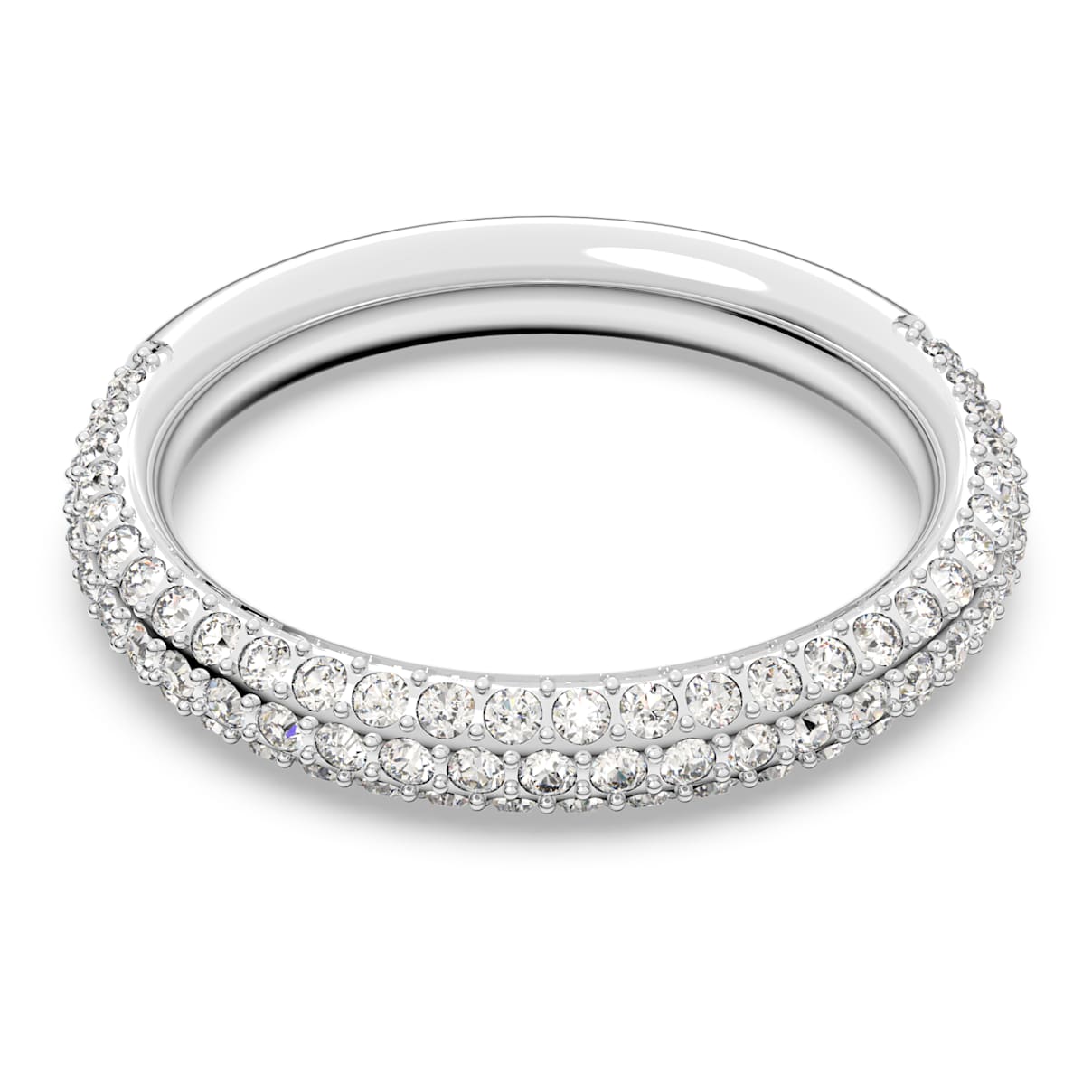 

Stone ring, White, Rhodium plated