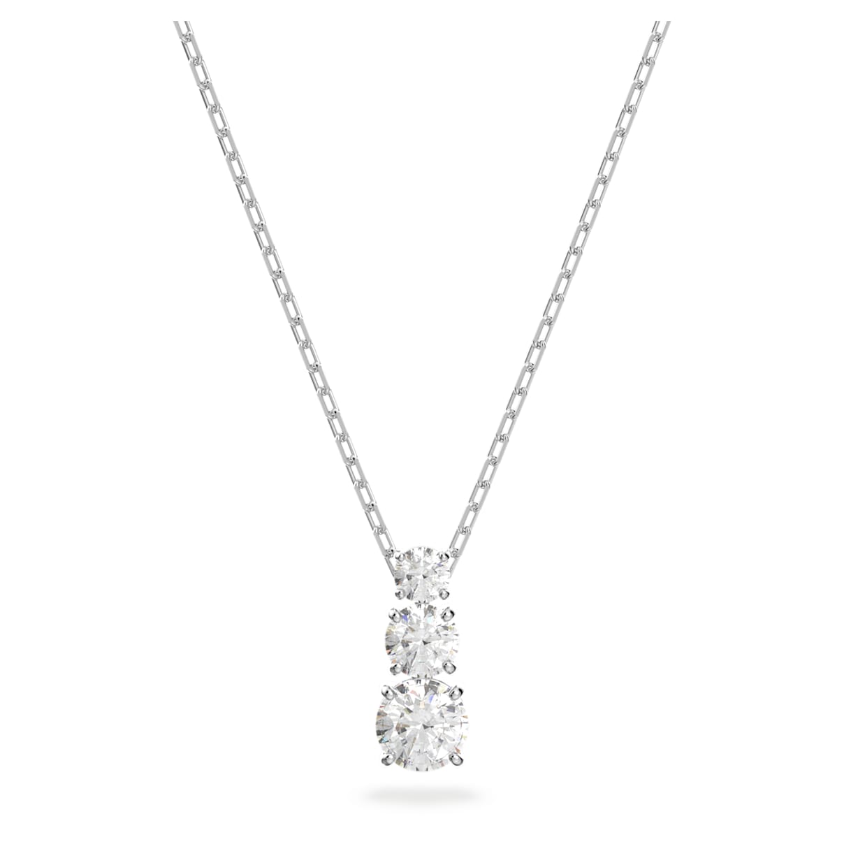 

Attract Trilogy pendant, Round cut, White, Rhodium plated