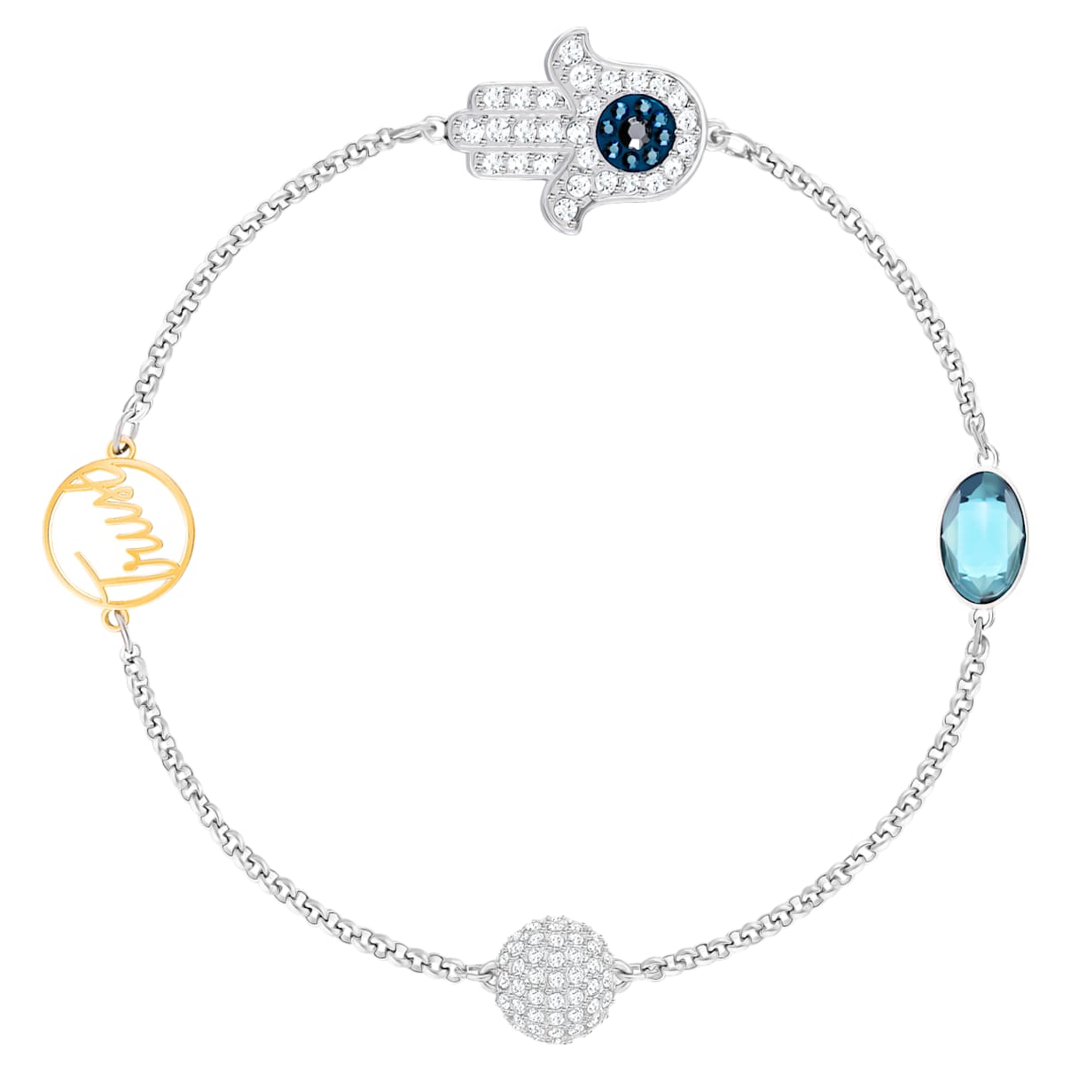 

Swarovski Strand Remix Collection, Fermoir magnétique, Main, Bleu, Finition mix de métal