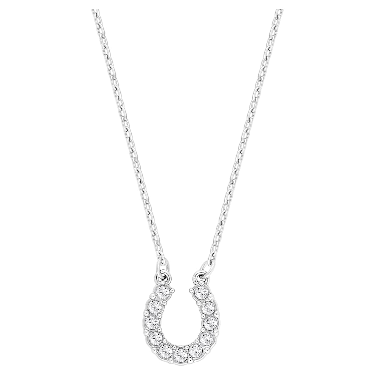 

Towards necklace, Horseshoe, White, Rhodium plated