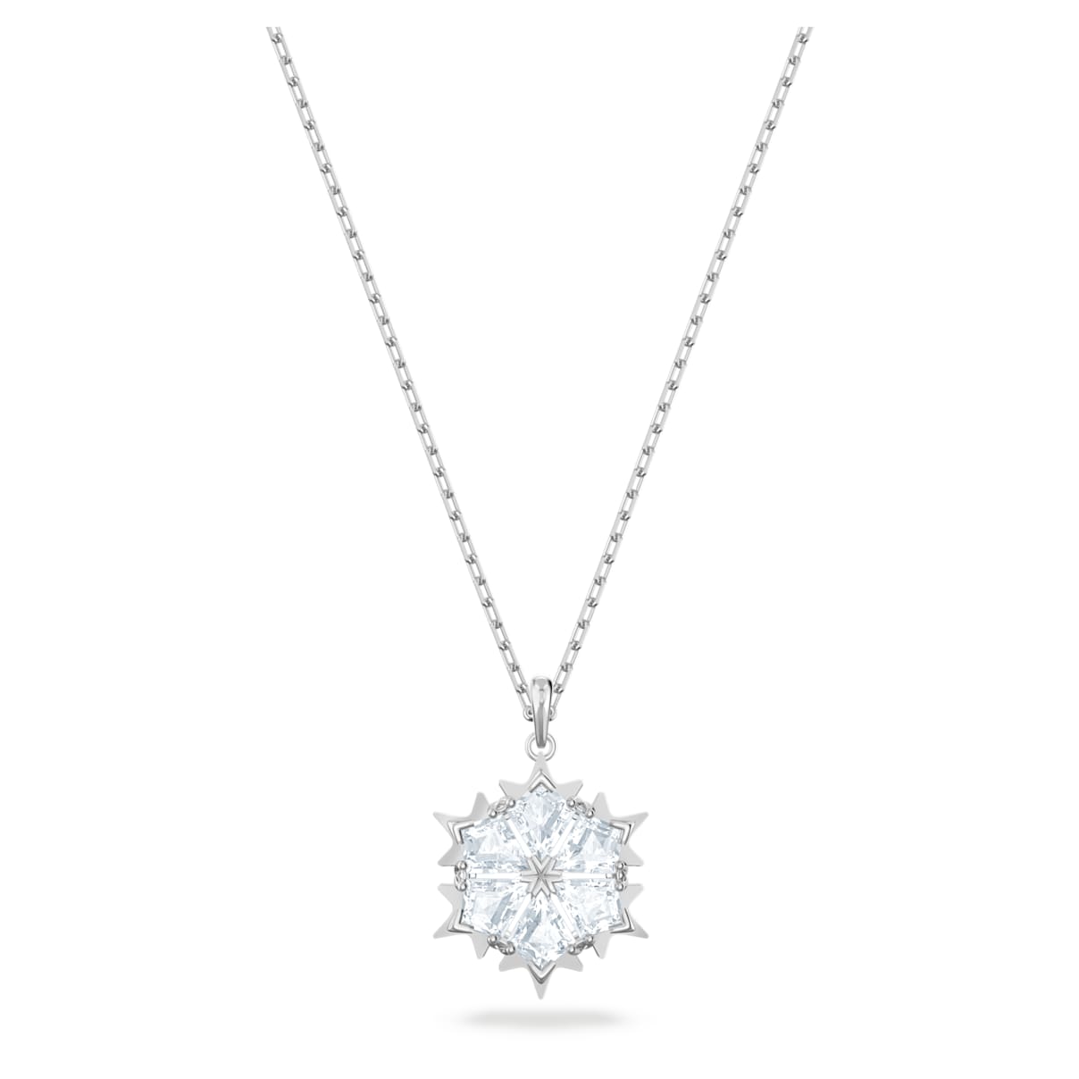 

Magic pendant, Snowflake, White, Rhodium plated