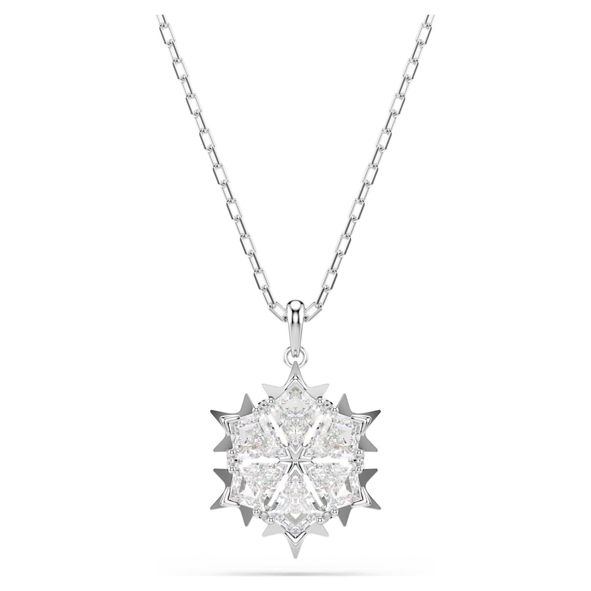 

Magic pendant, Snowflake, White, Rhodium plated