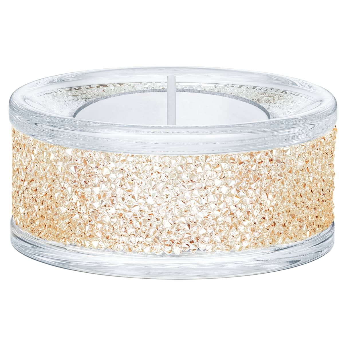 Swarovski Shimmer tea light holder, Gold tone