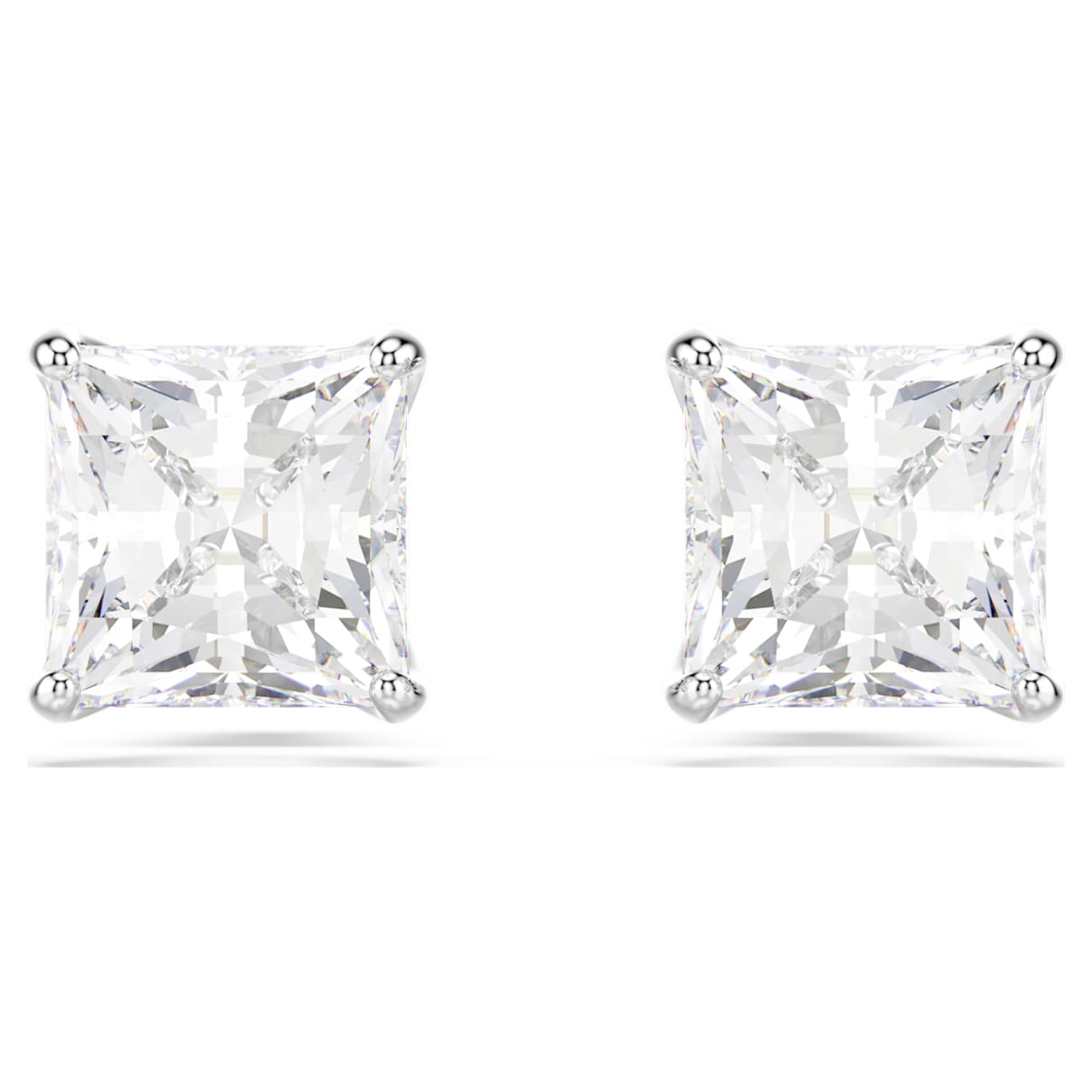 

Stilla Attract stud earrings, Square cut, White, Rhodium plated