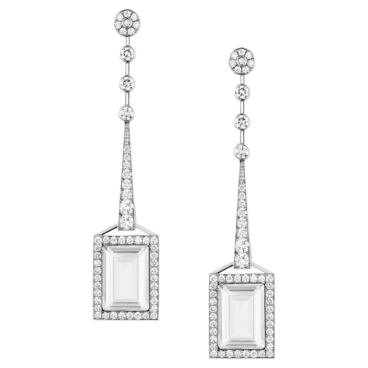 Click to view product details and reviews for Mosaic Earrings Swarovski Crystal Swarovski Created Diamonds 18k White Gold.