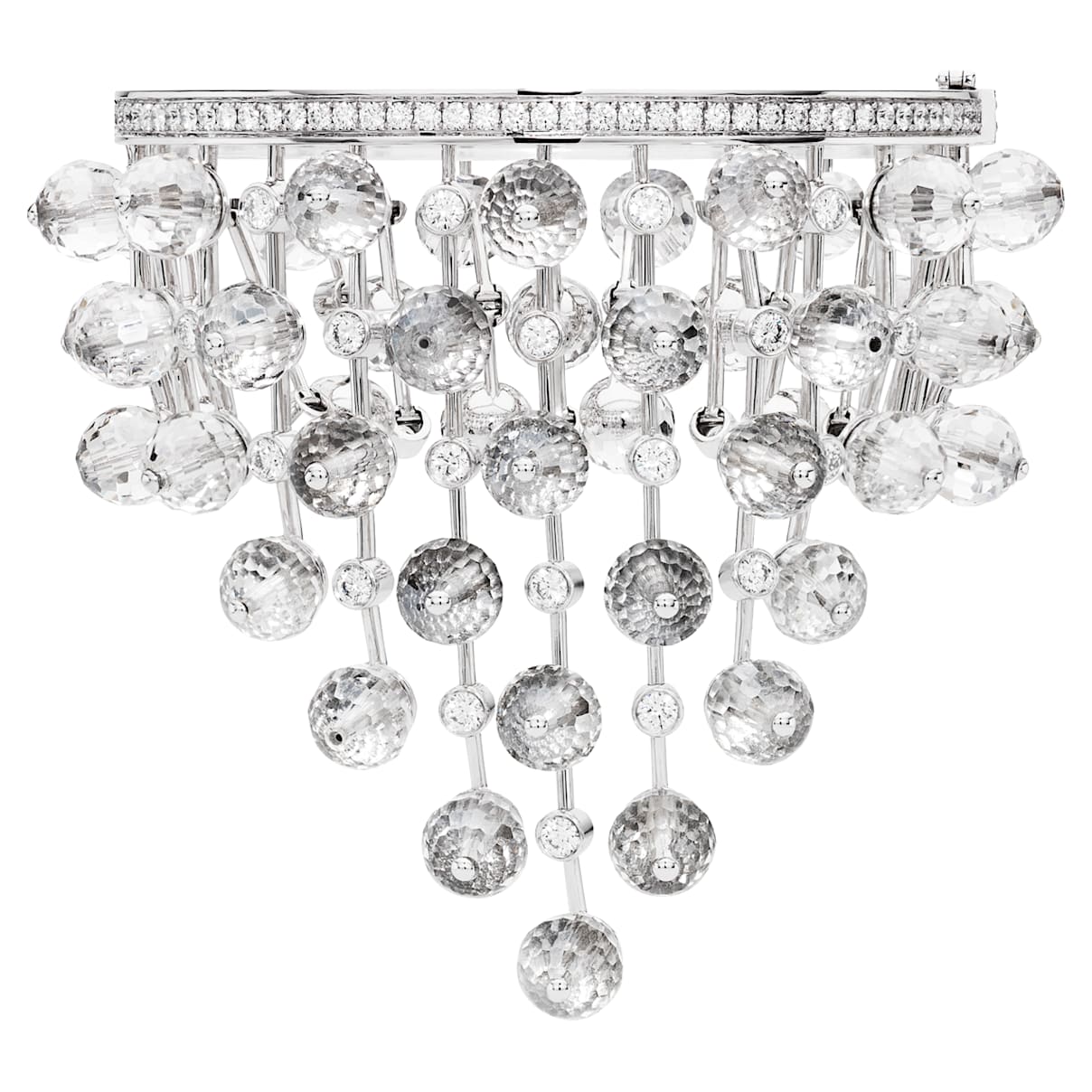 Click to view product details and reviews for Concentric Cuff Swarovski Crystal Swarovski Created Diamonds 18k White Gold.