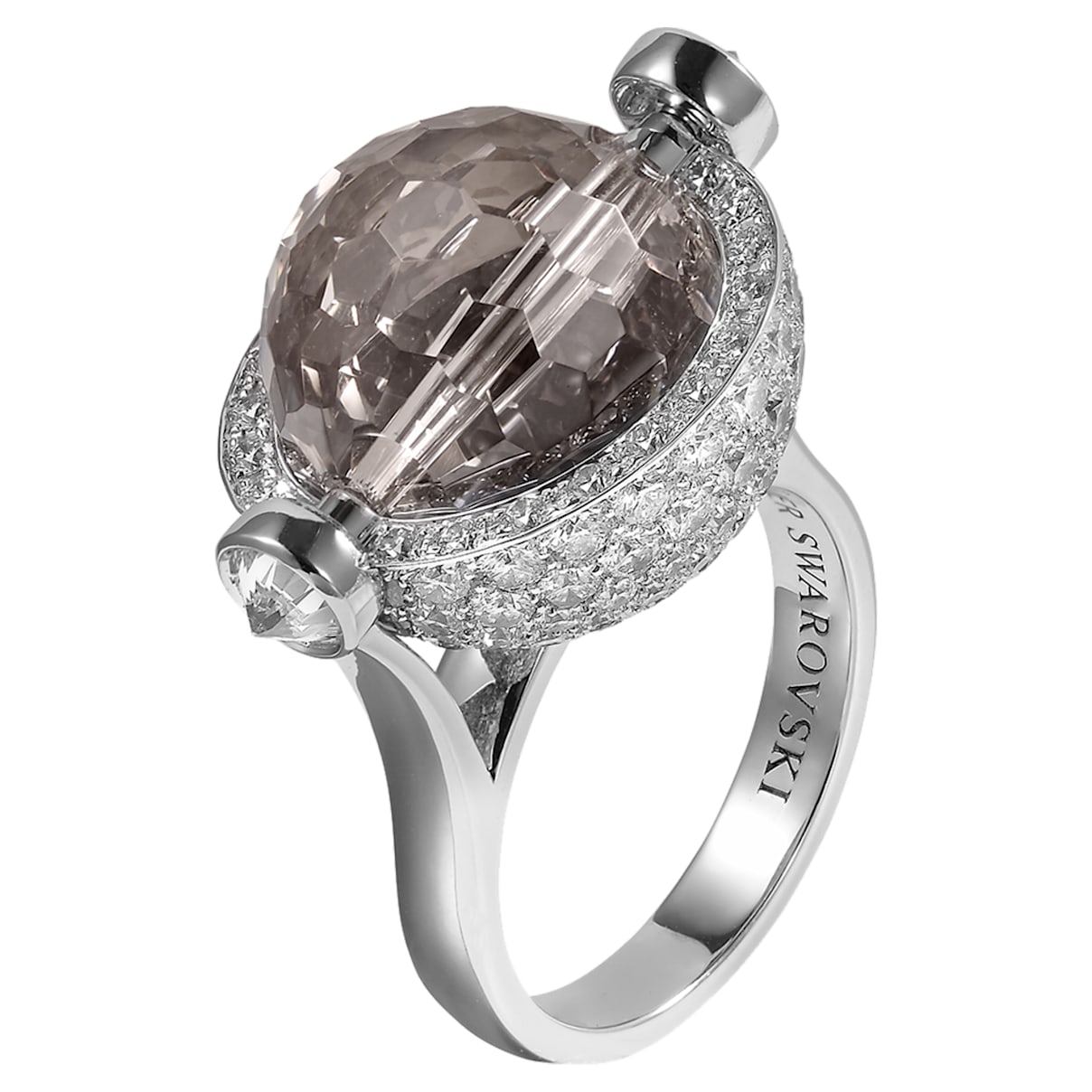 Click to view product details and reviews for Concentric Ring Swarovski Crystal Swarovski Created Diamonds 18k White Gold Size 52.