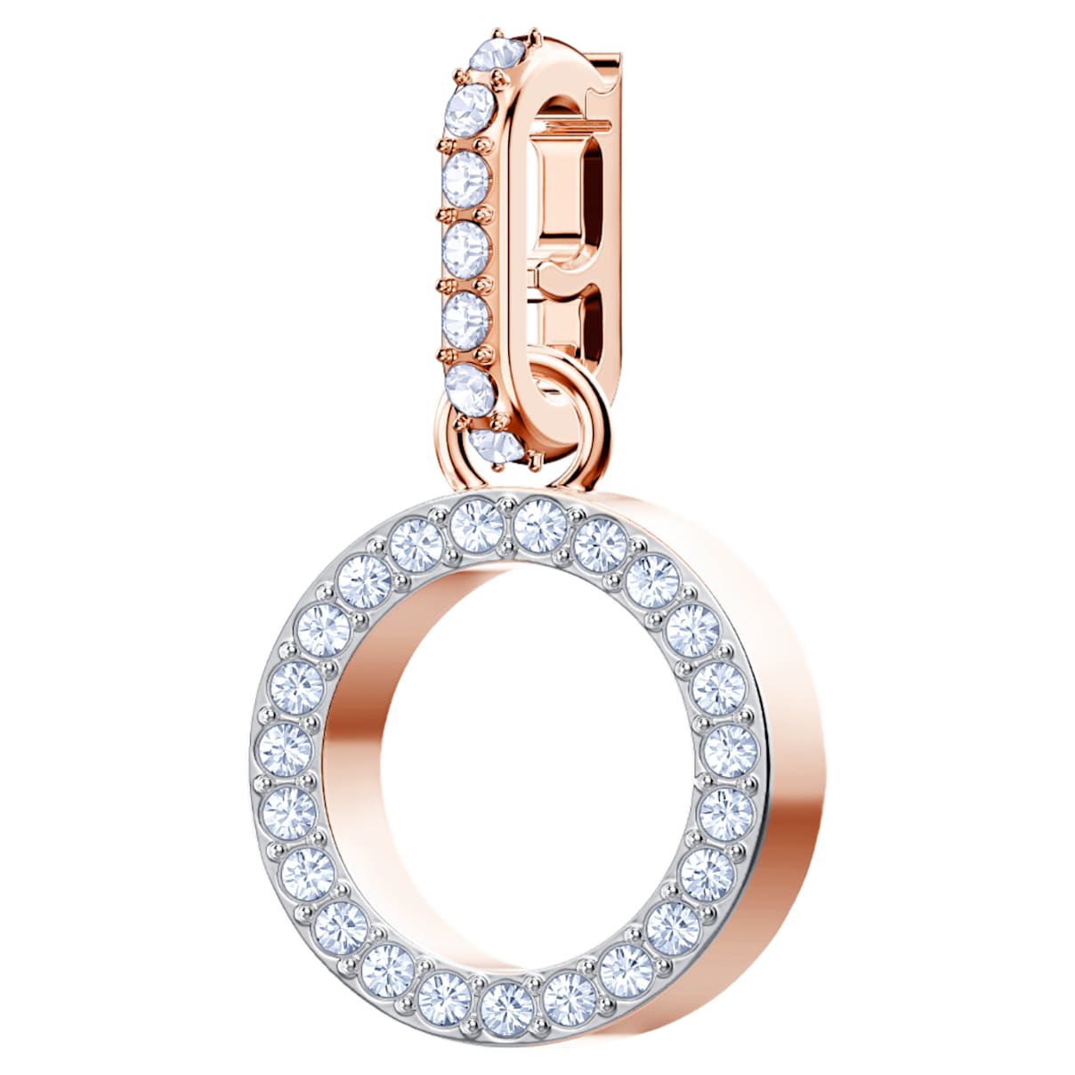 Swarovski Charm Remix Collection O, Blanc, Placage de ton or rosé