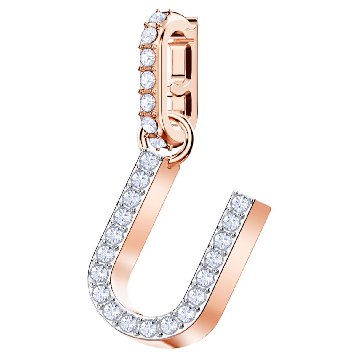 

Swarovski Remix Collection U charm, White, Rose gold-tone plated
