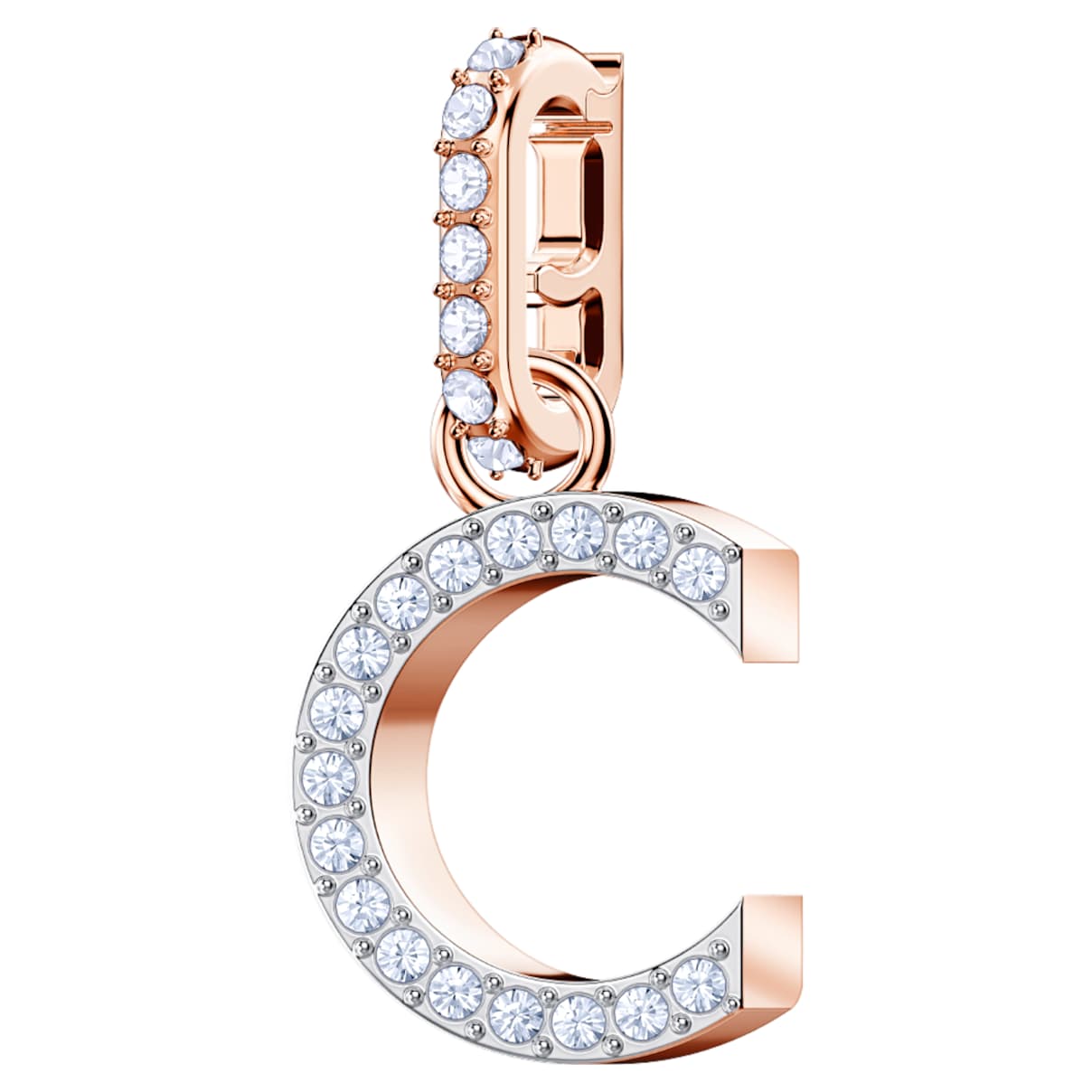 Click to view product details and reviews for Swarovski Remix Collection Charm C White Rose Gold Tone Plated.