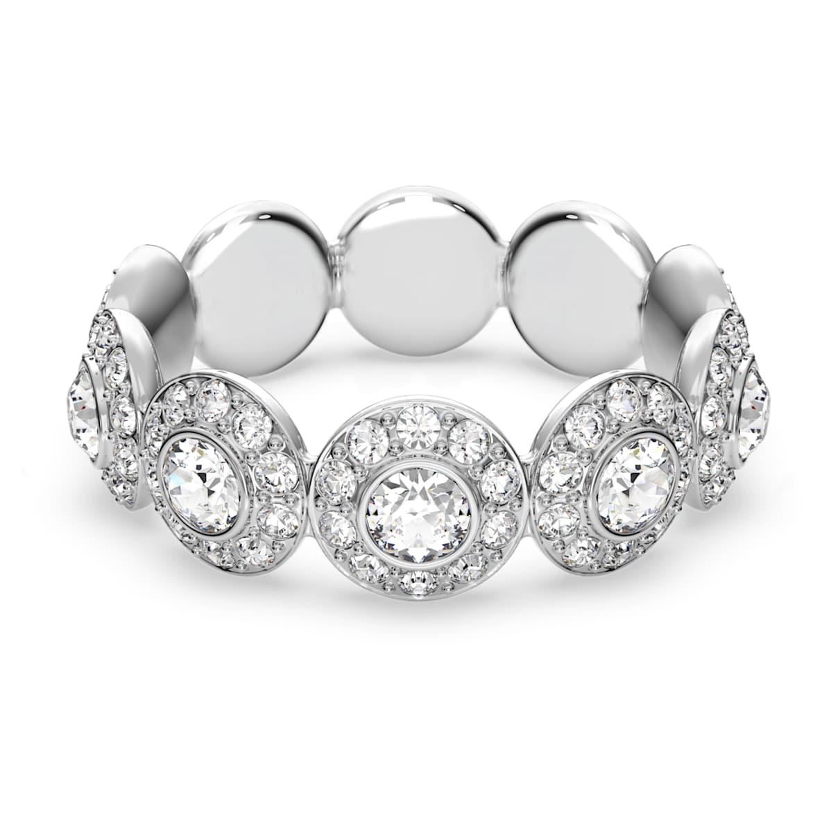 Swarovski Angelic ring, Round cut, Pavé, White, Rhodium plated