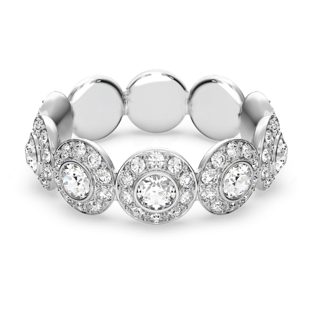 

Swarovski Angelic ring, Round cut, Pavé, White, Rhodium plated