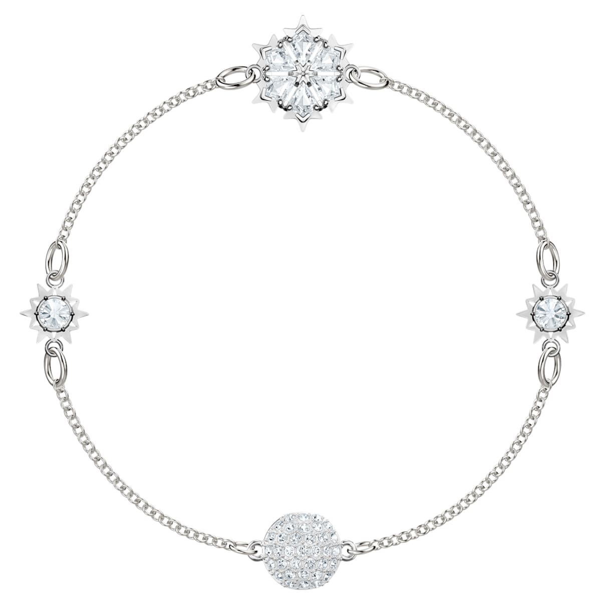 Swarovski Remix Collection Strand Snowflake, bianco, Placcatura rodio