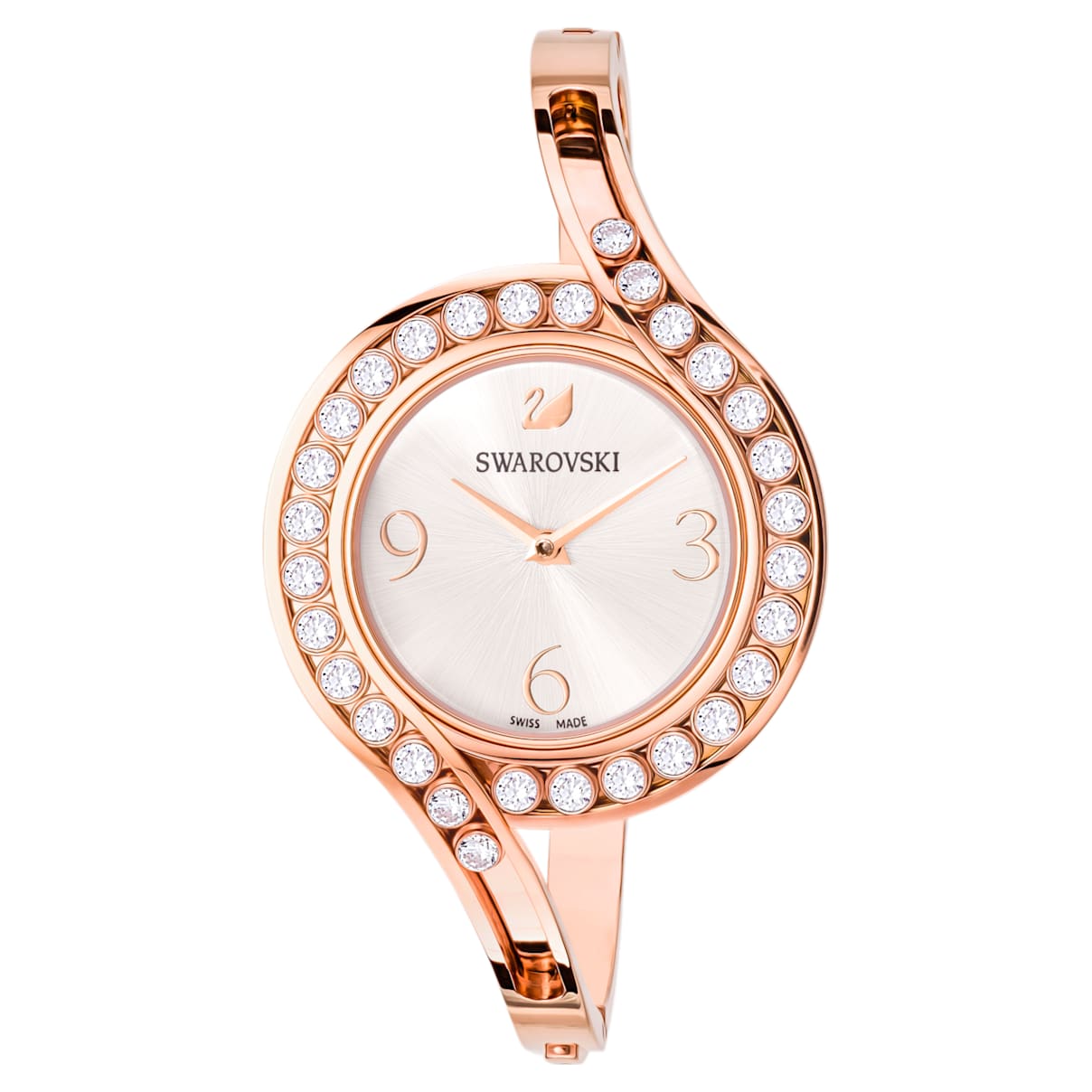 Click to view product details and reviews for Lovely Crystals Bangle Watch Metal Bracelet White Rose Gold Tone Pvd.